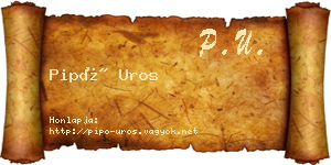 Pipó Uros névjegykártya